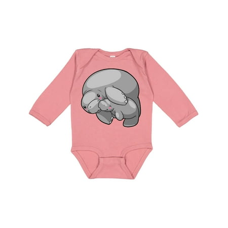 Inktastic Cute Manatee Family Gift Baby Boy or Baby Girl Long Sleeve Bodysuit
