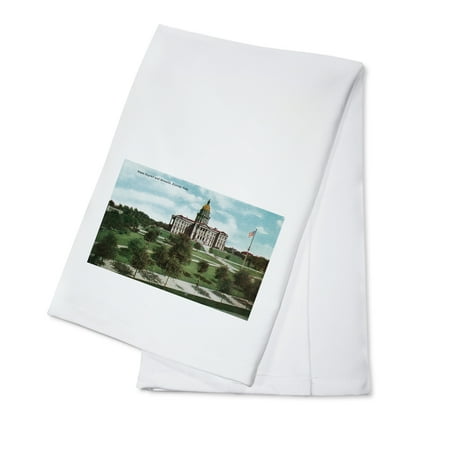 

Denver Colorado View of the State Capitol Building and Grounds (100% Cotton Tea Towel Decorative Hand Towel Kitchen and Home)