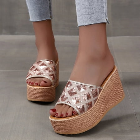 YkohkofeFashion Summer Women Sandals Thick Bottom Wedge Heel Casual Fish Mouth Sequins Shiny Fish Mouth
YkohkofeFashion Summer Women Sandals Thick Bottom Wedge Heel Casual Fish Mouth Sequins Shiny Fish Mouth