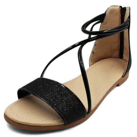 LAVRA Women s Flat Open Toe Cross Strap Sandals with Back Zipper
LAVRA Women s Flat Open Toe Cross Strap Sandals with Back Zipper