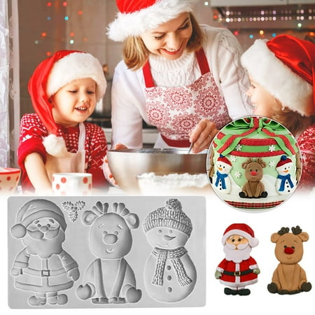 Christmas Christmas Collection Fondant Cake Mould Chocolate Mould Cake Decoration Silicone Mould Chocolate Mould