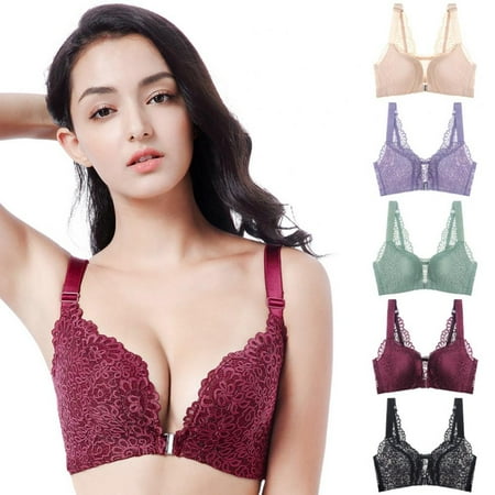 Women Full Coverage Floral Lace Bra Front Closure Wireless Push Up Bra Thin Section Cup Adjustable Bralettes
Women Full Coverage Floral Lace Bra Front Closure Wireless Push Up Bra Thin Section Cup Adjustable Bralettes