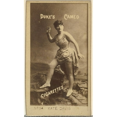 Card Number 54 Kate Davis from the Actors and Actresses series (N145-4) issued by Duke Sons & Co to promote Cameo Cigarettes Poster Print (18 x 24)