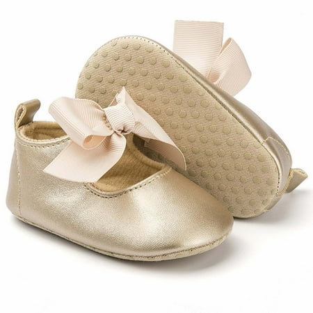 DAETIROS Lovely Soft soled Girls Princess Gold