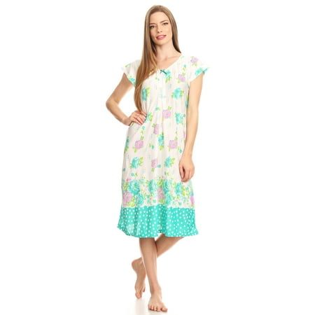 Lati Fashion Women Nightgowns Short Sleeve Female Nightgowns & Sleepshirts