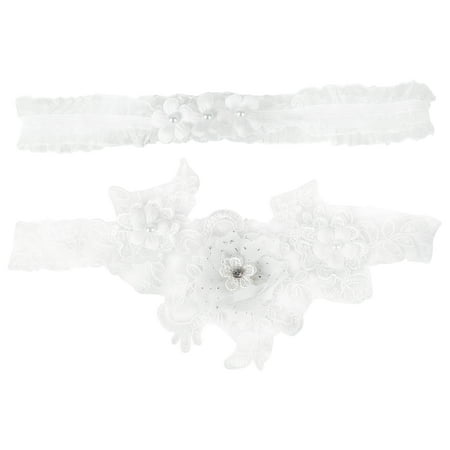 1 Pair Bridal Garter Artificial Pearl Thigh Ring Sexy Lace Garter Ornament