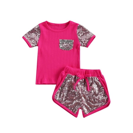 Canrulo Infant Kids Girls Clothes Solid Sequined Pocket Short Sleeve T Shirts Tops Shorts 2pcs Sets Red 6-12 Months
Canrulo Infant Kids Girls Clothes Solid Sequined Pocket Short Sleeve T Shirts Tops Shorts 2pcs Sets Red 6-12 Months