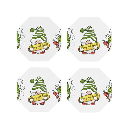 Tideii Christmas Gnomes for Leather Coasters 4 Pieces Anti-fouling and Anti-scalding Decorative Coasters Suitable for Restaurants Kitchens Coffee Shops-Octagon
Tideii Christmas Gnomes for Leather Coasters 4 Pieces Anti-fouling and Anti-scalding Decorative Coasters Suitable for Restaurants Kitchens Coffee Shops-Octagon