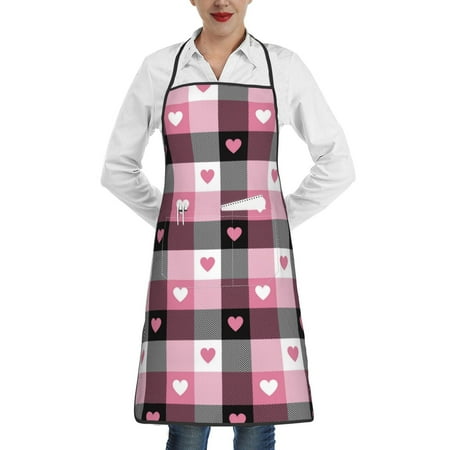 Rocae Heart Plaid for Kitchen Aprons for Women Adjustable Cooking Kitchen Chef Apron for Men with Pockets
Rocae Heart Plaid for Kitchen Aprons for Women Adjustable Cooking Kitchen Chef Apron for Men with Pockets