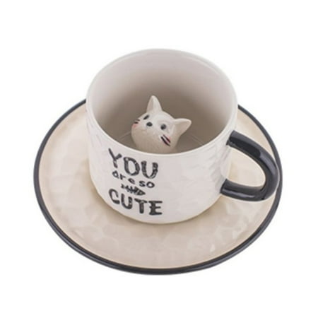 CHAOMA Cartoon Relief Ceramic Cup with Crafts Porcelain Small Kitty and Dish Durable
CHAOMA Cartoon Relief Ceramic Cup with Crafts Porcelain Small Kitty and Dish Durable