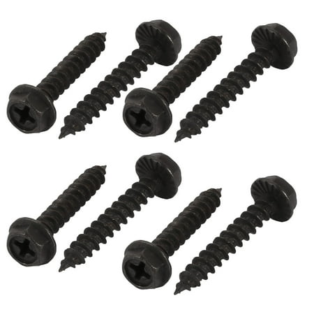 M5x30mm Iron Zinc Plated Self-Tapping Hex Flange Drive Blot Screw 8pcs