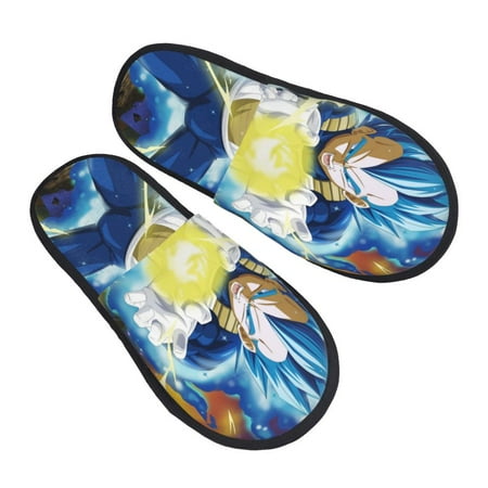 Dragonball Vegeta Final Flash Mens Clog Furry Slippers Indoor House Shoes