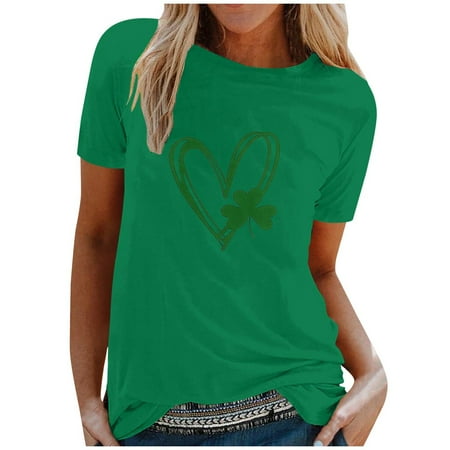 Green Tops for Women Going Out Blouses for Women Womens Print Round Neck Pullover Tops Casual Short Sleeve T-shirt Going Out Blouses for Women Green XXL 
Green Tops for Women Going Out Blouses for Women Womens Print Round Neck Pullover Tops Casual Short Sleeve T-shirt Going Out Blouses for Women Green XXL