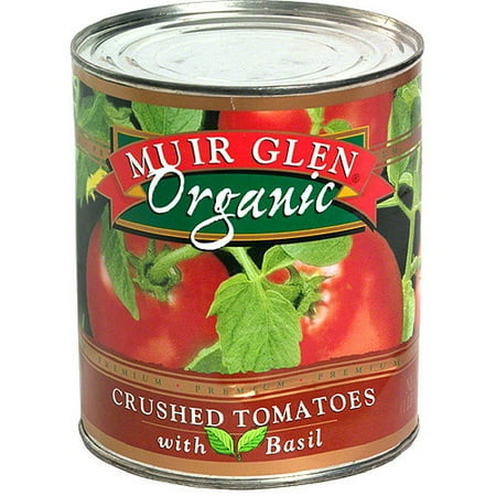 Organic Diced Tomatoes - Muir Glen Organic Crushed Tomatoes With Basil, 28 oz (Pack of 12)