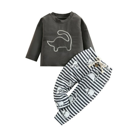 IZhansean 2pcs Infant Baby Boys Clothes Cartoon Printed Long Sleeve Pullover Sweatshirt Tops Striped Pants Set Gray 18-24 Months
IZhansean 2pcs Infant Baby Boys Clothes Cartoon Printed Long Sleeve Pullover Sweatshirt Tops Striped Pants Set Gray 18-24 Months