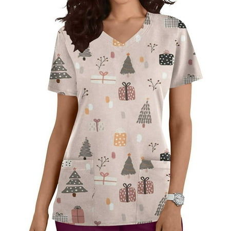 purcolt Christmas Scrubs for Women Womens Xmas Print Professional Scrubs Tops Short Sleeve V Neck Nursing Workwear Tunic Working Uniform Medical Blouse with Pockets
purcolt Christmas Scrubs for Women Womens Xmas Print Professional Scrubs Tops Short Sleeve V Neck Nursing Workwear Tunic Working Uniform Medical Blouse with Pockets