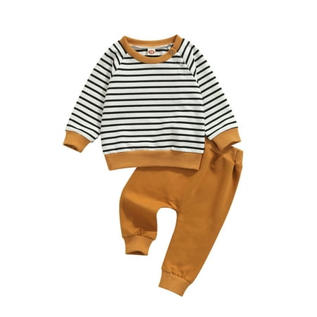 Calsunbaby 2Pcs Little Boys Girls Autumn Tracksuit Toddler Stripe Long Sleeves Pullover Shirt Casual Pants
Calsunbaby 2Pcs Little Boys Girls Autumn Tracksuit Toddler Stripe Long Sleeves Pullover Shirt Casual Pants