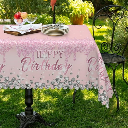 WISH TREE Birthday Party Polyester Tablecloth Rectangle Cake Glitter Party Rectangle Table Cloth Girls Women Birthday Decorations Table Cover Waterproof Reused Tablecloth for Kids Princess
WISH TREE Birthday Party Polyester Tablecloth Rectangle Cake Glitter Party Rectangle Table Cloth Girls Women Birthday Decorations Table Cover Waterproof Reused Tablecloth for Kids Princess