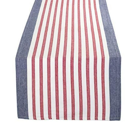 Fennco Styles American Flag Striped Cotton Table Linen Napkins Placemat
