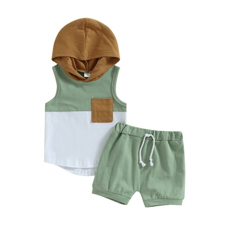Qtinghua Infant Baby Boys Summer Clothes Outfits Color Block Hooded Sleeveless Pocket Tank Tops Summer 2Pcs Set Light Green White 18-24 Months
Qtinghua Infant Baby Boys Summer Clothes Outfits Color Block Hooded Sleeveless Pocket Tank Tops Summer 2Pcs Set Light Green White 18-24 Months