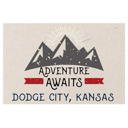 Dodge City Kansas Souvenir 2x3 Inch Fridge Magnet Adventure Awaits Design