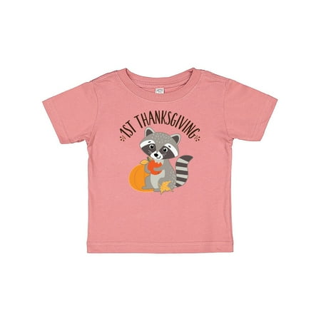 Inktastic 1st Thanksgiving Holiday Raccoon Gift Baby Boy or Baby Girl T-Shirt