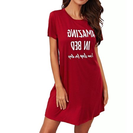 Casual Slogan Sleepshirts Round Neck Sleeve Short Sleeve Women s Nightgowns Sleepshirts(4)
Casual Slogan Sleepshirts Round Neck Sleeve Short Sleeve Women s Nightgowns Sleepshirts(4)