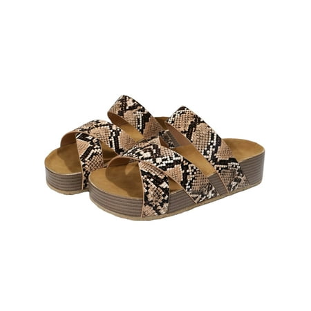 UKAP Women Slides Summer Platform Sandal Slip On Sandals Non-Slip Cross Strap Casual Shoes Womens Footbeds Peep Toe Lightweight Snake Pattern 9
UKAP Women Slides Summer Platform Sandal Slip On Sandals Non-Slip Cross Strap Casual Shoes Womens Footbeds Peep Toe Lightweight Snake Pattern 9