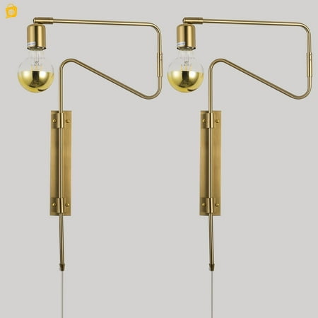 Brass Plug in Wall Sconce Set of 2 Swing Arms Plug-in Bedroom Room Wall Lamp Industrial Adjustable Wall Sconces
Brass Plug in Wall Sconce Set of 2 Swing Arms Plug-in Bedroom Room Wall Lamp Industrial Adjustable Wall Sconces