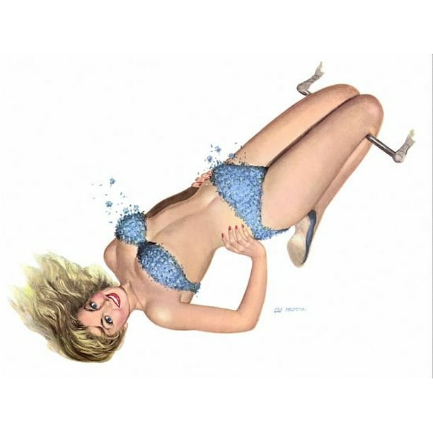 Pin Up Blonde On A Flying Trapeze Canvas Art - (24 x 36)