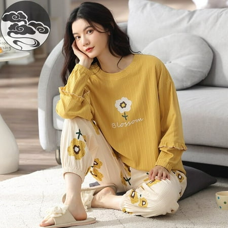 QWZNDZGR Spring Autumn Elegant Women s Sleep Pajama Long Sleeved Woman Pajama Sets Cartoon Pyjamas Cotton Sleepwear M-2XL Lounge Fashion
QWZNDZGR Spring Autumn Elegant Women s Sleep Pajama Long Sleeved Woman Pajama Sets Cartoon Pyjamas Cotton Sleepwear M-2XL Lounge Fashion
