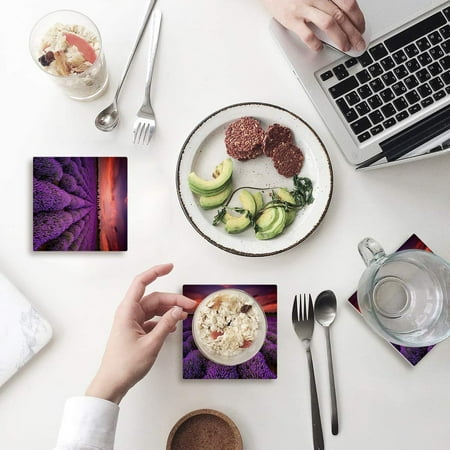 FMSHPON Lavender Field Landscape Set of 4 Coaster for Drinks Absorbent Ceramic Stone Coasters Cup Mat with Cork Base for Home Kitchen Room Coffee Table Bar Decor
FMSHPON Lavender Field Landscape Set of 4 Coaster for Drinks Absorbent Ceramic Stone Coasters Cup Mat with Cork Base for Home Kitchen Room Coffee Table Bar Decor