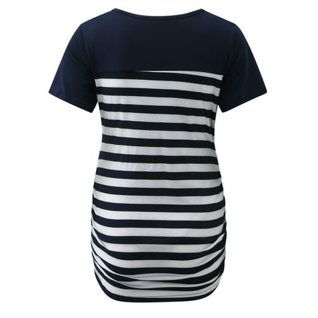 Womens Maternity Casual Short Sleeve Striped Print T Shirt Tops Pregnant Tunic Blouse
Womens Maternity Casual Short Sleeve Striped Print T Shirt Tops Pregnant Tunic Blouse