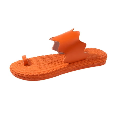 Ladies Fashion Summer Solid Leather Top Toe Pullover Grass Woven Bottom Flat Bottom Slippers
Ladies Fashion Summer Solid Leather Top Toe Pullover Grass Woven Bottom Flat Bottom Slippers