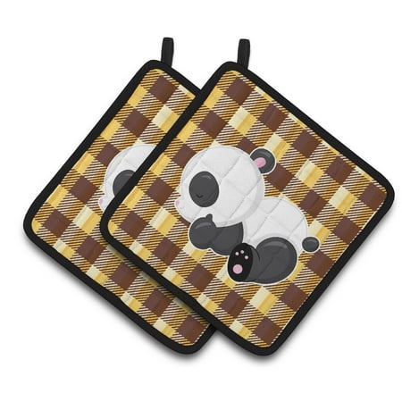 Caroline s Treasures Panda Naptime Pair of Pot Holders