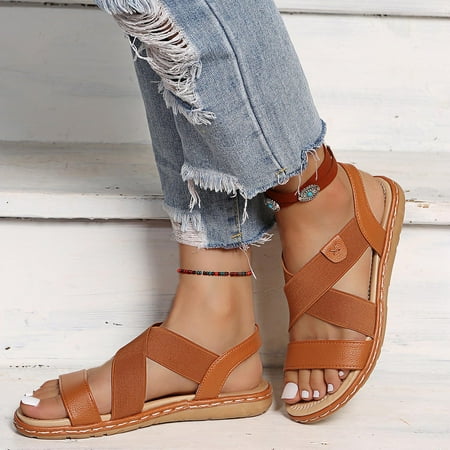 Summer Women Thick Bottom Slope Heel Shoes Beach Roman Casual Slippers Sandals