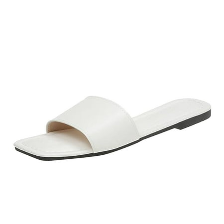 Cathalem Women Slippers Fashion Simple Solid Soft Comfortable Flat Summer New Large Sandals White 38
Cathalem Women Slippers Fashion Simple Solid Soft Comfortable Flat Summer New Large Sandals White 38