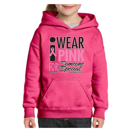 Cancer Awareness I Wear Pink for Someone Special Unisex Hoodie For Girls and Boys Youth Sweatshirt