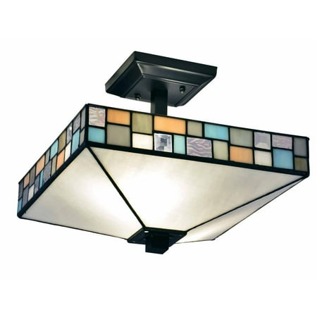 Springdale 13"W Textiles Tiffany Semi Flush Mount