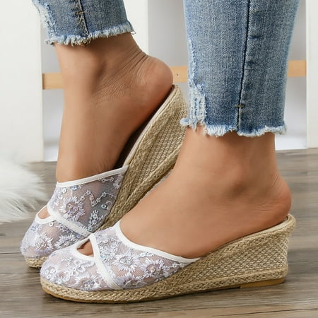 Women Platform Wedge Slippers Cool Fashion Versatile Sequin Mesh Breathable Wedge Slippers Sandals
Women Platform Wedge Slippers Cool Fashion Versatile Sequin Mesh Breathable Wedge Slippers Sandals