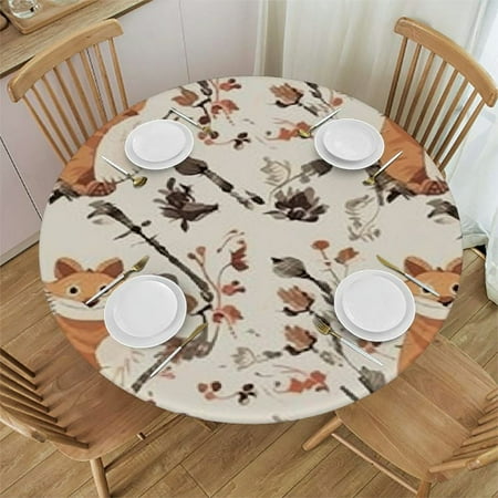 Tllo0ord Round Fitted Tablecloth Polyester Washable Table Cloths Cartoon Animal with FitsTables 38-42
Tllo0ord Round Fitted Tablecloth Polyester Washable Table Cloths Cartoon Animal with FitsTables 38-42