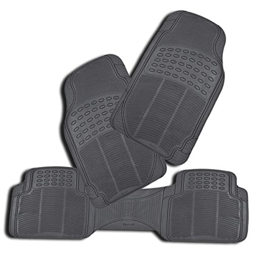 Zento Deals 4-Piece Black Trimmable Premium Quality Full Rubber-All Weather Heavy Duty Vehicle Floor Mats Universal Fit Floor Mats gewcministry.org