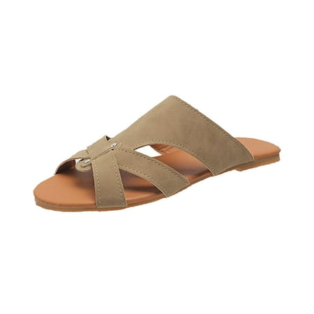 Kukoosong Sandals Women New Summer Flats Casual Versatile Beach Sandals Women Open Toe Slippers Flat Sandals for Women Khaki 35
Kukoosong Sandals Women New Summer Flats Casual Versatile Beach Sandals Women Open Toe Slippers Flat Sandals for Women Khaki 35