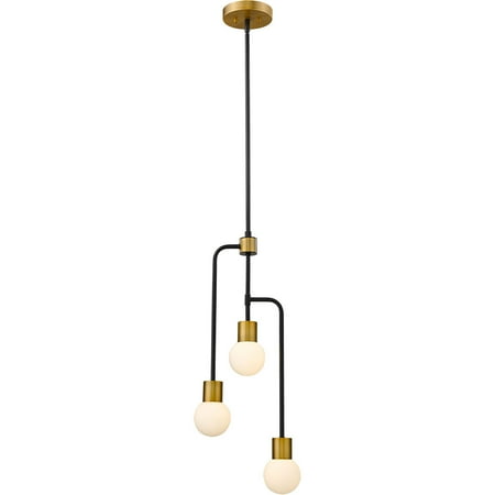 Matte Black and Foundry Brass Tone Finish Chandeliers 12 Wide Opal Glass Shade Steel Material Candelabra 3 Light Fixture
Matte Black and Foundry Brass Tone Finish Chandeliers 12 Wide Opal Glass Shade Steel Material Candelabra 3 Light Fixture