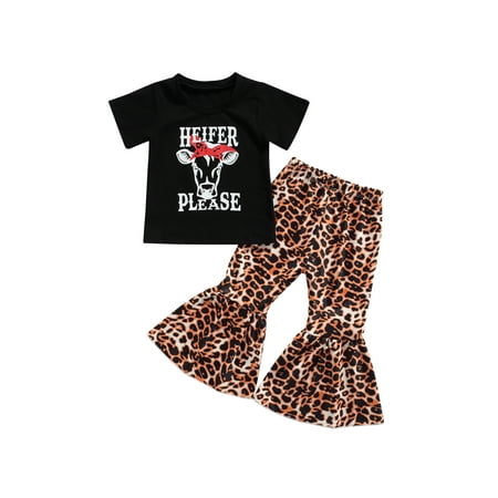 Nokpsedcb 2PCS Toddler Baby Girls Bull Head Print T-shirt Top Leopard Print Flared Pants Summer Outfits Brown Black 3-4 Years
Nokpsedcb 2PCS Toddler Baby Girls Bull Head Print T-shirt Top Leopard Print Flared Pants Summer Outfits Brown Black 3-4 Years