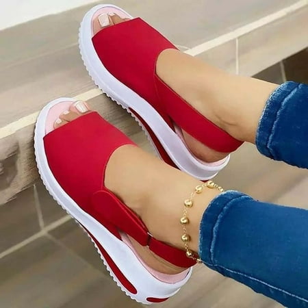 Binmer Summer New Style Casual Fish Mouth Suede Women s Platform Sandals
