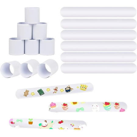 48 DIY Slap Bracelets - Decorative Blank Bracelets for Kids Parties and Crafts