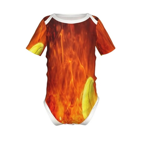 Yiaed Tennis Ball In Fire Print Infant Climbing Short Sleeve Onesie One-Piece Baby Bodysuit Clothes 0-12 Months -9M
Yiaed Tennis Ball In Fire Print Infant Climbing Short Sleeve Onesie One-Piece Baby Bodysuit Clothes 0-12 Months -9M