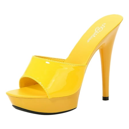 Summer Sandals For Women 2023 Slip On Slippers Fashion Sexy Slim High Heels Sandal Yellow 42
Summer Sandals For Women 2023 Slip On Slippers Fashion Sexy Slim High Heels Sandal Yellow 42