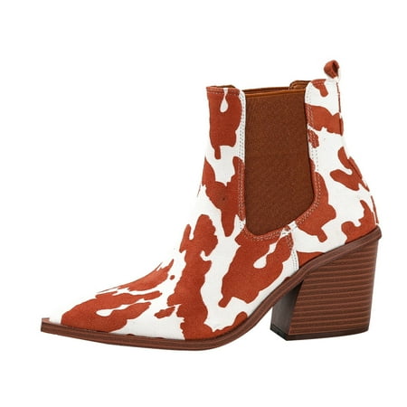 Women Walking Shoes Women Ankle Boots Autumn And Winter Fashion Comfortable Pattern Pointed Toe Chunky Heel Square Heel Slip On Ankle Boots for Women PU Brown
Women Walking Shoes Women Ankle Boots Autumn And Winter Fashion Comfortable Pattern Pointed Toe Chunky Heel Square Heel Slip On Ankle Boots for Women PU Brown